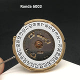 6003D/6003.D Swiss Ronda Quartz Movement Watch Mechanism Parts Replacements Gold Clock Movt White Datewheel Original
