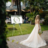 White Stand Wedding Sign & Poster-63InTall Easels for Display Holder-Collapsable Portable Poster Easel