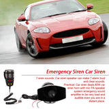 7-Tone Horn Mic PA System Warning Amplifier Hooter 12V 80W 200dB Speaker Car Siren