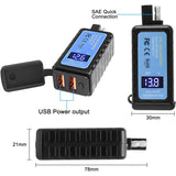 36W SAE To Dual USB QC3.0 Charger Voltmeter ON/Off Switch 100CM Cable Waterproof Motorcycle Accessories