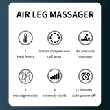 2024 Hot Sale Electric Air Compression Leg Massage hine with Heat for Circulation and Pain
