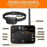 2 IN 1 Wireless Dog Fence & Electric Shocker Training Collar Remote With Adjustable Beep Vibration Shock Rechargeable