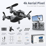 Mini Drone KY905 with 4K Camera HD Foldable Quadcopter One-Key Return Wifi FPV RC Helicopter Quadrocopter Kids Toys