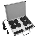 16/18/20 PCS Heated Basalt Rocks Fast Heating Round Massage Stones with Bamboo Box Electric Spa Hot Stones Body Massage Tools