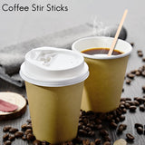Individually Wrapped Coffee Stir Sticks 7.5Inch- 500 Pack Round End,Eco Friendly Stirrers For Drinks,Natural Wood