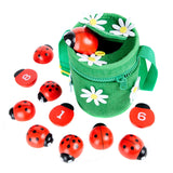 Ladybugs Counting Toys Toddlers Wooden Educational Learning Toy For Girls & Boys 2 3 4 Year Old