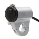 Aluminium Alloy Motorcycle Handlebar Mount 2.4A USB Charger Voltmeter ON/Off Switch SAE Fits for 22mm-26mm Handlebars