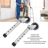 Feet Wheels Universal Rotating Adjustable Height Replacement Seniors Walker Front Caster for Elderly