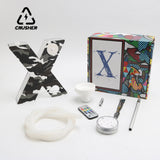 CRUSHER Acrylic X Shape Hookah Set with Tobacco Water LED Light Narguile Complete for Party Smoking Pipe Accessories