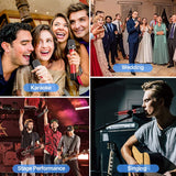 Lekato 25 Channels Wireless Microphone System Rechargeable Dual Wireless Microphone Cordless Singing Mic for Karaoke Wedding