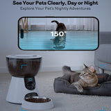 4L New 2.4G 5G HD Camera with Timer Voice Automatic Pet Feeder for Cats and Dogs WiFi Smart Dry Food Feeding Bowl