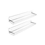 2 Pack Acrylic Floating Shees, 15 L x3.25inch W, Clear Bathroom Wall Shelf, Bookshees, Invisible Display for Office