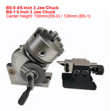Universal Dividing Head BS-0 4 Inches 5 Inch Axis 3 Jaw 100mm 125mm Chuck Tailstock for CNC Router Rotary Table