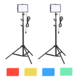 Andoer 2 Pack USB LED Kit with 3200K-5500K Fill Dimmable 67.7" Light Stand for Video Conference Live Streaming