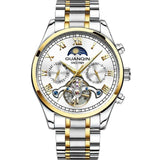 GUANQIN Tourbillon Mechanical Luxury Men's watches Stainless steel Waterproof Moon Phase Watch Sapphire Luminous watch for men