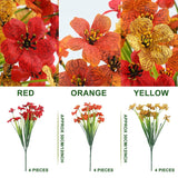 Artificial Outdoor Plants And 12 Bundles, UV Resistant Fake Flowers For Home Garden Decoration
