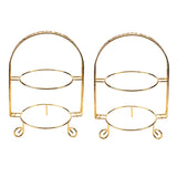 2X Cake Double-Layer Arch-Shaped Golden Fruit Dessert Rack Wedding Birthday Party Decoration Cupcake Stand Gold