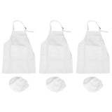 6-Piece Chef Hat Set Adjustable Children's Kitchen Apron for Cooking and Painting