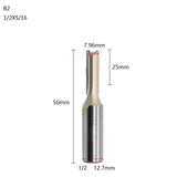 1/2 1/4 Trim Router Bit Wood Slotted Knife Carbide End Mill Straight Flute Bit