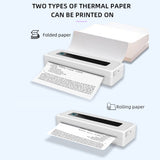 A4 Thermal Paper Printing for Travel - Mobile Photo Wireless BT Printer, Supports 210/112mm(4''), 80mm(3''), 57mm (2'')