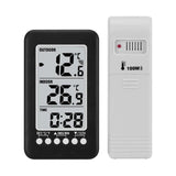 LCD ℃/℉ Digital Wireless Indoor/Outdoor Thermometer Clock Temperature Meter With Transmitter