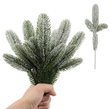 DIY Tree Wreath Ornaments Home Xmas New Year Gifts 10/5Pcs Christmas Artificial Needles Branches Snow Pine Fake Plants