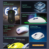 Darmoshark M3 Gaming Mouse - 4K, Wireless BT5.0 & Wired Tri-Mode, Rechargeable, 26000DPI PAM3395 Optical, E-sports for Computer