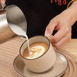 1pc Coffee Pitcher Cup Stainless Steel Pull Flower Tank Milk Bubble Cup With Scale Pull Flower Cup Cappuccino Flower Cup