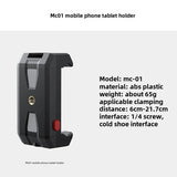 Universal Tripod Mount Smartphone Tablet Holder Clamp Cold Shoe for iPad Mini/i Phone 15/14/13/12/11