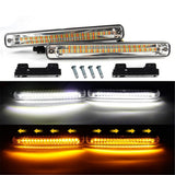 2PCS Sequential wing Car LED Daytime Running + Yellow Turn Signal Light Super White DRL Fog lamp 12V