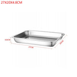 1PCS Deep Service Storage Tray Pan Stainless Steel BBQ Plates For Food Container Steamed Dishes Kitchen Pastry Baking Tools
