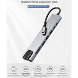 1 PCS USB C Hub Type C To 4K -Compatible Adapter USB-C Data PD Fast Charge USB Hub