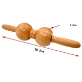 Manual two-wheel real wood wheel knock massage stick press the meridian-collateral-massage hine neck and waist point ma