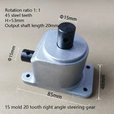 Right Angle Reversing Gearbox Small Steering 90 Degree Speed Ratio VS 1 Bevel Gear Accessories