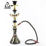CRUSHER Glass Set with Textured Water Bottle Chicha Bowl Single Hose Hookaah Hoka Complete Narguilhe Hookah Accessories