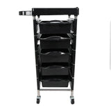 Black 5 Tier Hair Salon Trolley Barber Beauty Storage Rolling Cart Tool AccessoryBlack