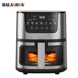 1250W Oil Free LED Touch Panel Fryer Toaster Oven Combo - With Presets for Roast, Bake, Broil, and Air Fry.