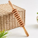 Wooden muscle relaxation e massager fiess yoga meridian thin leg cervical roller massage stick