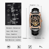 GUANQIN Sapphire Men's Leather Watch Automatic Date Luxury Mechanical Watch Stainless Steel Men's Clock Relogio Masculino 2022