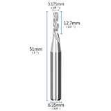 5PCS 1/8 Cutting Diamter Spiral Upcut Bit with 1/4 Carbide CNC Wood Router Bits Set for Plunge Slot Cutter