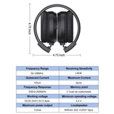Portable Personal Rechargeable Headphone Ear Muffs Foldable LCD Display FM Radio Headset Scalable Design