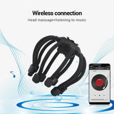 4 Modes Electric Head with Bluetooth Music 10 Claws Octopus Scalp Vibration Massager For Stress Relief Improve Sleep