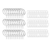 50 Pieces Metal Rings, Plastic Hooks, Curtain Rings For Window Curtain, Sier