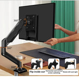 Aluminum Alloy Gas Spring Free Hovering Robotic Arm Support Base Display Hanging Bracket For 13-32 Inch Screen