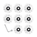 8 Pieces Luminous Wrench Accessories 82A Hardness with Bearings Installed Light up Roller Skate Wheels