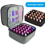 30 Bottles Nail Polish Storage Portable Cosmetic Large Handbag Organizer with Handle for Travel 2 Layer Essential Oil Bag