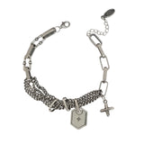 Thai Silver Cross Heavy Industry Bracelet Female Fashion