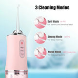 Powerful portable mouthwash, dental spray, 3 modes, USB charging, 4 teeth cleaning nozzles, healthy