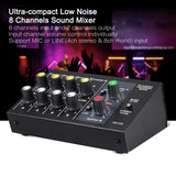 Studio Mixer Am-228 Ultra Compact Audio Sound Mixer Mixing Console Professional Sound Table Stage Monitor Low Noise 8 Channels