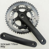 Double Chainwheel Set Road Bikes 34/50T Cranet 170mm Arm Length Durable And Lightweight For Superior Performance